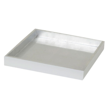 Mini Size Tray, square, paint Lacquer white-silver
